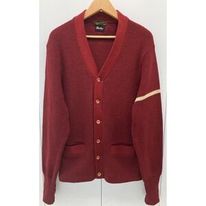 Vintage Chamberlain's Pasadena Red Varsity Cardigan Blank Stripe Sleeve Medium?